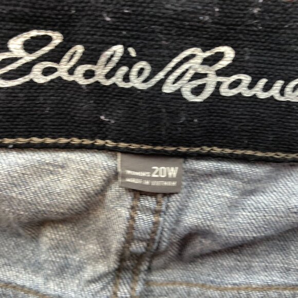 Eddie Bauer Womens Boyfriend Jeans Size 20W Midrise Slim Relaxed Blue Denim - Picture 9 of 14